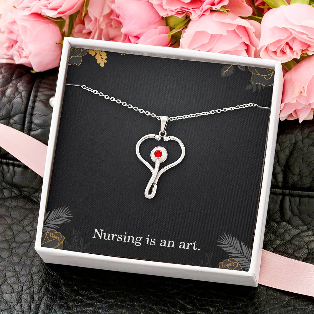Nursing Is An Art Nurse Necklace Nurse Christmas Gift Nurse Appreciation Gift Nursing Gift