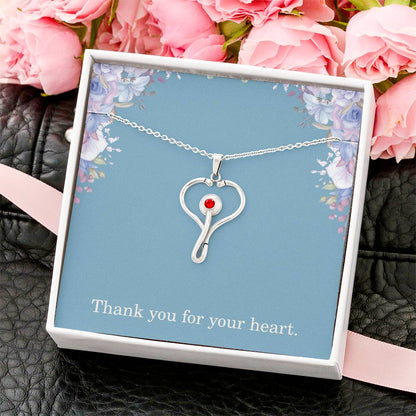 Thank You For Your Heart Nurse Necklace Nurse Christmas Gift Nurse Appreciation Gift Nursing Gift