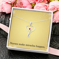 Load image into Gallery viewer, Nurses Make Miracles Happen Nurse Necklace Nurse Christmas Gift Nurse Appreciation Gift Nursing Gift

