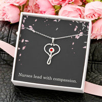 Load image into Gallery viewer, Nurses Lead With Compassion Nurse Necklace Nurse Christmas Gift Nurse Appreciation Gift Nursing Gift

