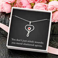 Load image into Gallery viewer, Nurse Necklace Nurse Christmas Gift Nurse Appreciation Gift Nursing Gift You Dont Just Stitch Wounds You Mend Shattered Spirits

