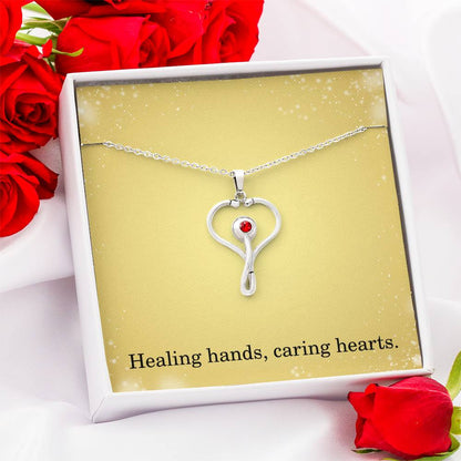 Nurse Necklace Nurse Christmas Gift Nurse Appreciation Gift Nursing Gift Healing Hands Caring Hearts