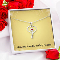 Load image into Gallery viewer, Nurse Necklace Nurse Christmas Gift Nurse Appreciation Gift Nursing Gift Healing Hands Caring Hearts
