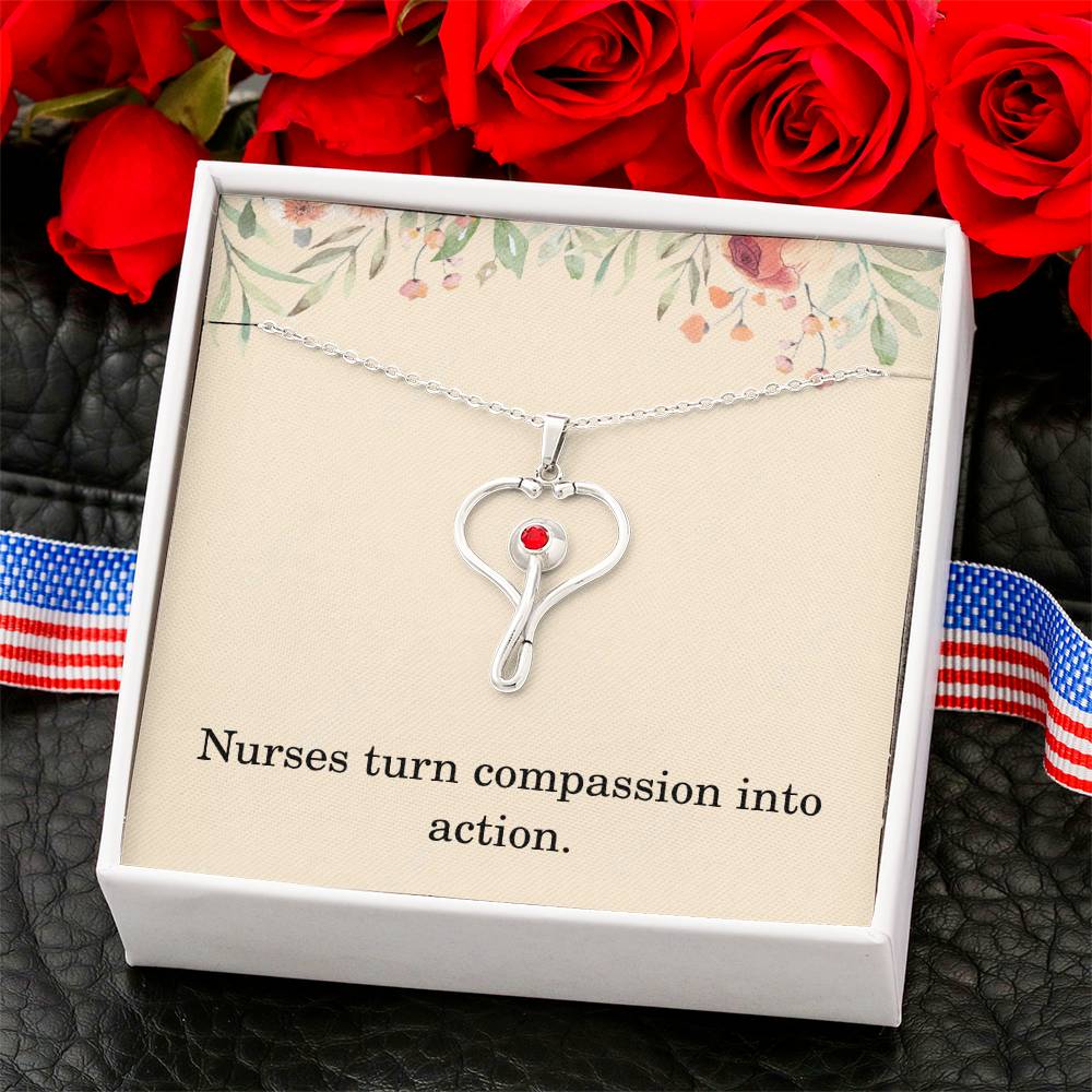 Nurse Necklace Nurse Christmas Gift Nurse Appreciation Gift Nursing Gift Nurses Turn Compassion Into Action
