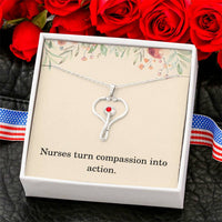Load image into Gallery viewer, Nurse Necklace Nurse Christmas Gift Nurse Appreciation Gift Nursing Gift Nurses Turn Compassion Into Action
