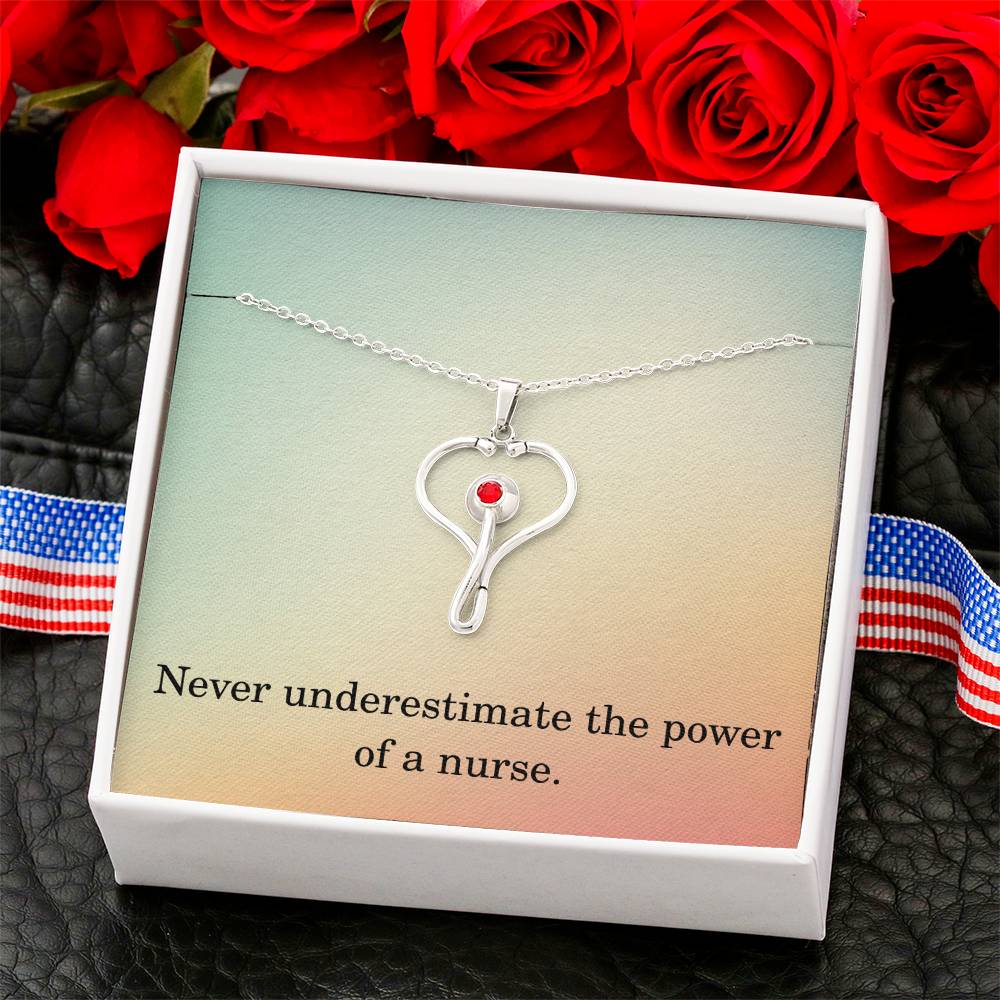 Nurse Necklace Nurse Christmas Gift Nurse Appreciation Gift Nursing Gift Never Underestimate The Power Of A Nurse