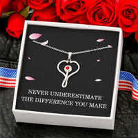 Load image into Gallery viewer, Nurse Necklace Nurse Christmas Gift for Nurse Appreciation Gift HeartScope Necklace for Her Stethoscope Necklace Nursing Team Gift Never Underestimate The Difference You Make
