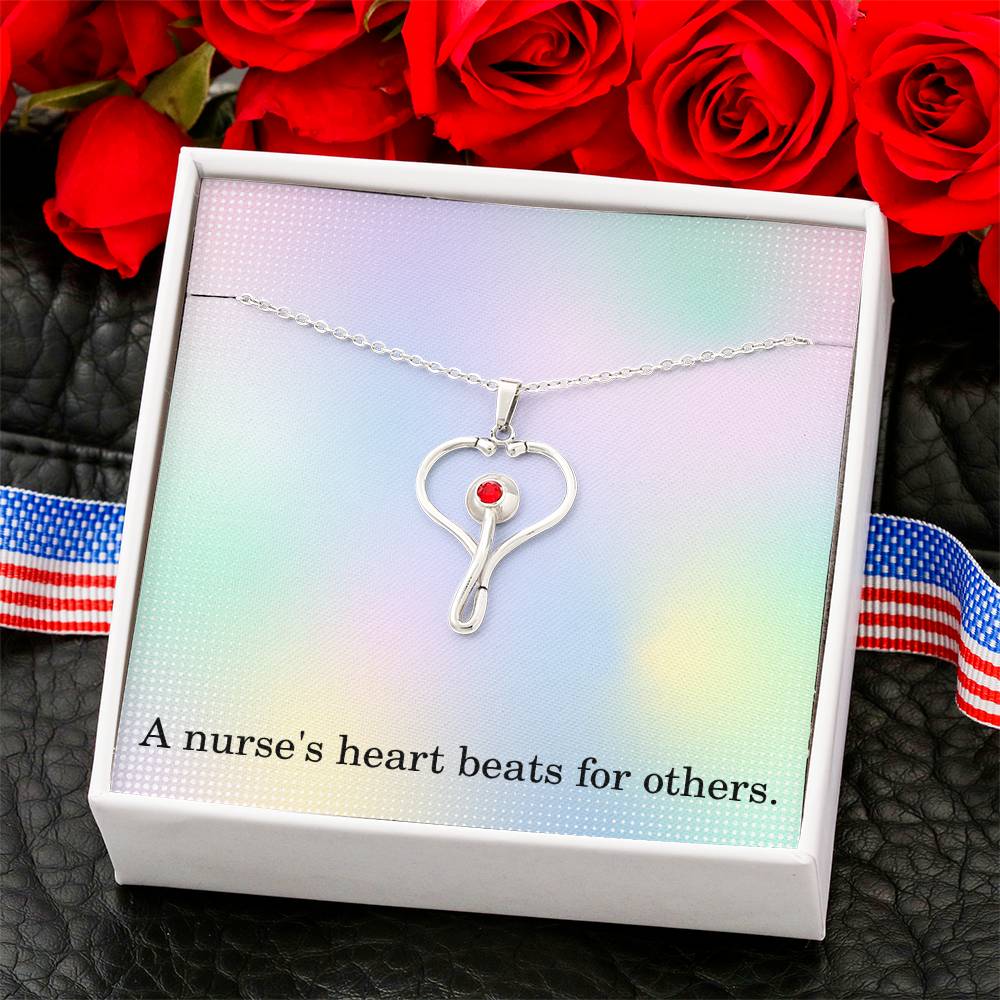 Nurse Necklace Nurse Christmas Gift Nurse Appreciation Gift Nursing Gift A Nurse's Heart Beats For Others
