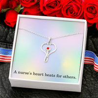 Load image into Gallery viewer, Nurse Necklace Nurse Christmas Gift Nurse Appreciation Gift Nursing Gift A Nurse's Heart Beats For Others
