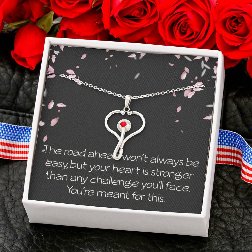 Graduation Gifts for Nurse HeartScope Necklace for Her Stethoscope Necklace Future Nurse Christmas Gift You're Meant for This