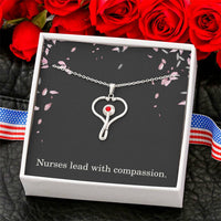Load image into Gallery viewer, Nurses Lead With Compassion Nurse Necklace Nurse Christmas Gift Nurse Appreciation Gift Nursing Gift
