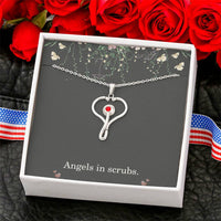 Load image into Gallery viewer, Angels In Scrubs Nurse Necklace Nurse Christmas Gift Nurse Appreciation Gift Nursing Gift
