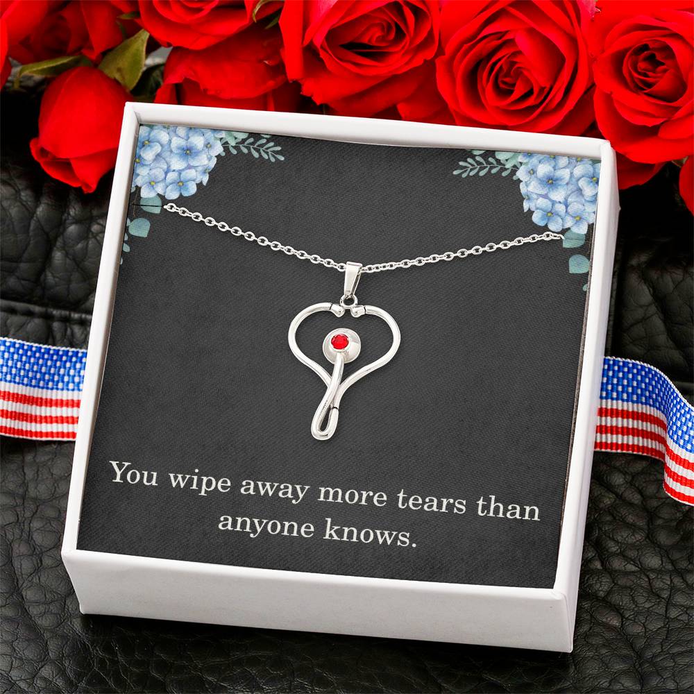 Nurse Necklace Nurse Christmas Gift Nurse Appreciation Gift Nursing Gift You Wipe Away More Tears Than Anyone Knows