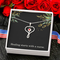 Load image into Gallery viewer, Healing Starts With A Nurse Nurse Necklace Nurse Christmas Gift Nurse Appreciation Gift Nursing Gift
