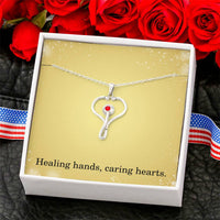Load image into Gallery viewer, Nurse Necklace Nurse Christmas Gift Nurse Appreciation Gift Nursing Gift Healing Hands Caring Hearts

