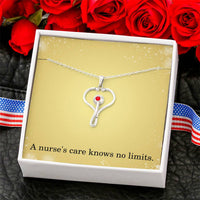 Load image into Gallery viewer, Nurse Necklace Nurse Christmas Gift Nurse Appreciation Gift Nursing Gift A Nurse's Care Knows No Limits
