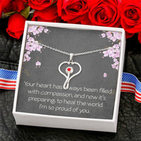 Load image into Gallery viewer, Stethoscope Necklace HeartScope Necklace Nursing School Graduation Gift Medical School Graduate Future Nurse Future Doctor Christmas Gift
