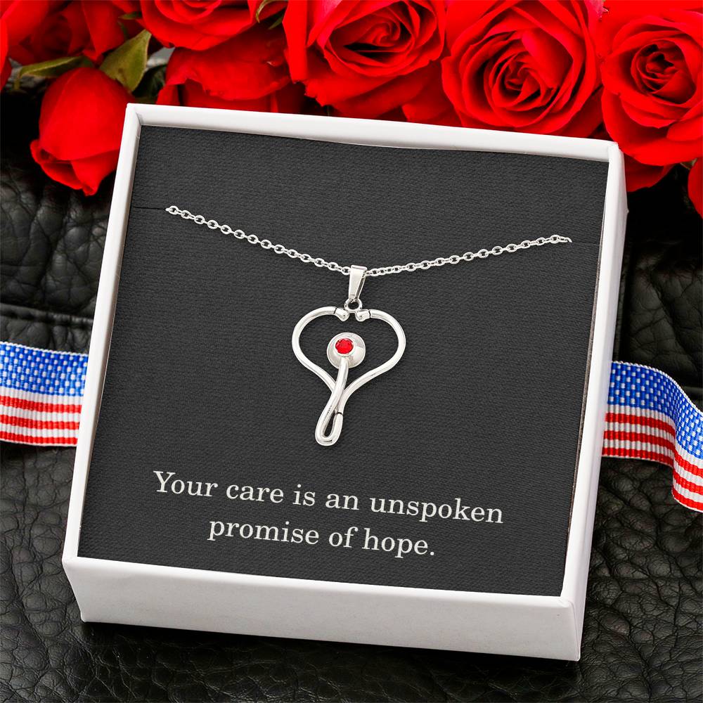 Nurse Necklace Nurse Christmas Gift Nurse Appreciation Gift Nursing Gift Your Care Is An Unspoken Promise Of Hope