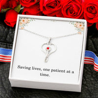 Load image into Gallery viewer, Nurse Necklace Nurse Christmas Gift Nurse Appreciation Gift Nursing Gift Saving Lives One Patient At A Time
