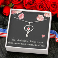 Load image into Gallery viewer, Nurse Necklace Nurse Christmas Gift Nurse Appreciation Gift Nursing Gift Your Dedication Heals More Than Wounds It Mends Families
