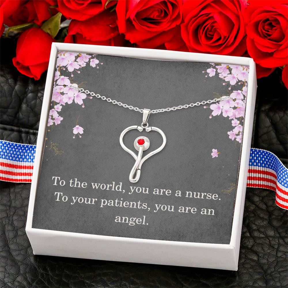 Nurse Necklace Nurse Christmas Gift Nurse Appreciation Gift To The World You Are A Nurse To Your Patients You Are An Angel