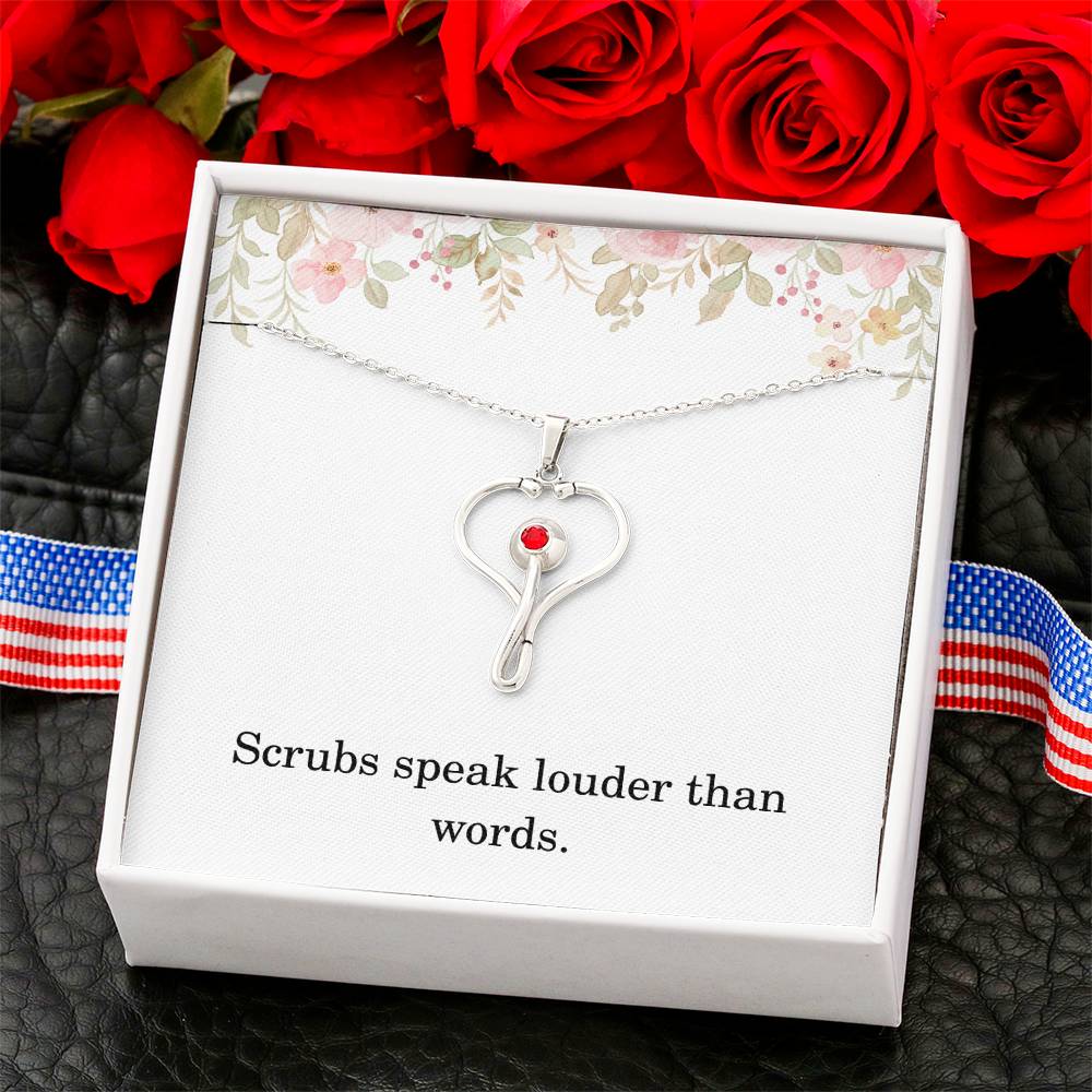 Nurse Necklace Nurse Christmas Gift Nurse Appreciation Gift Nursing Gift Scrubs Speak Louder Than Words