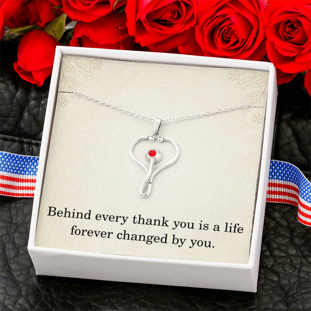 Nurse Necklace Nurse Christmas Gift Nurse Appreciation Gift Nursing Gift Behind Every Thank You Is A Life Forever Changed By You