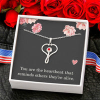Load image into Gallery viewer, Nurse Necklace Nurse Christmas Gift Nurse Appreciation Gift Nursing Gift You Are The Heartbeat That Reminds Others Theyre Alive
