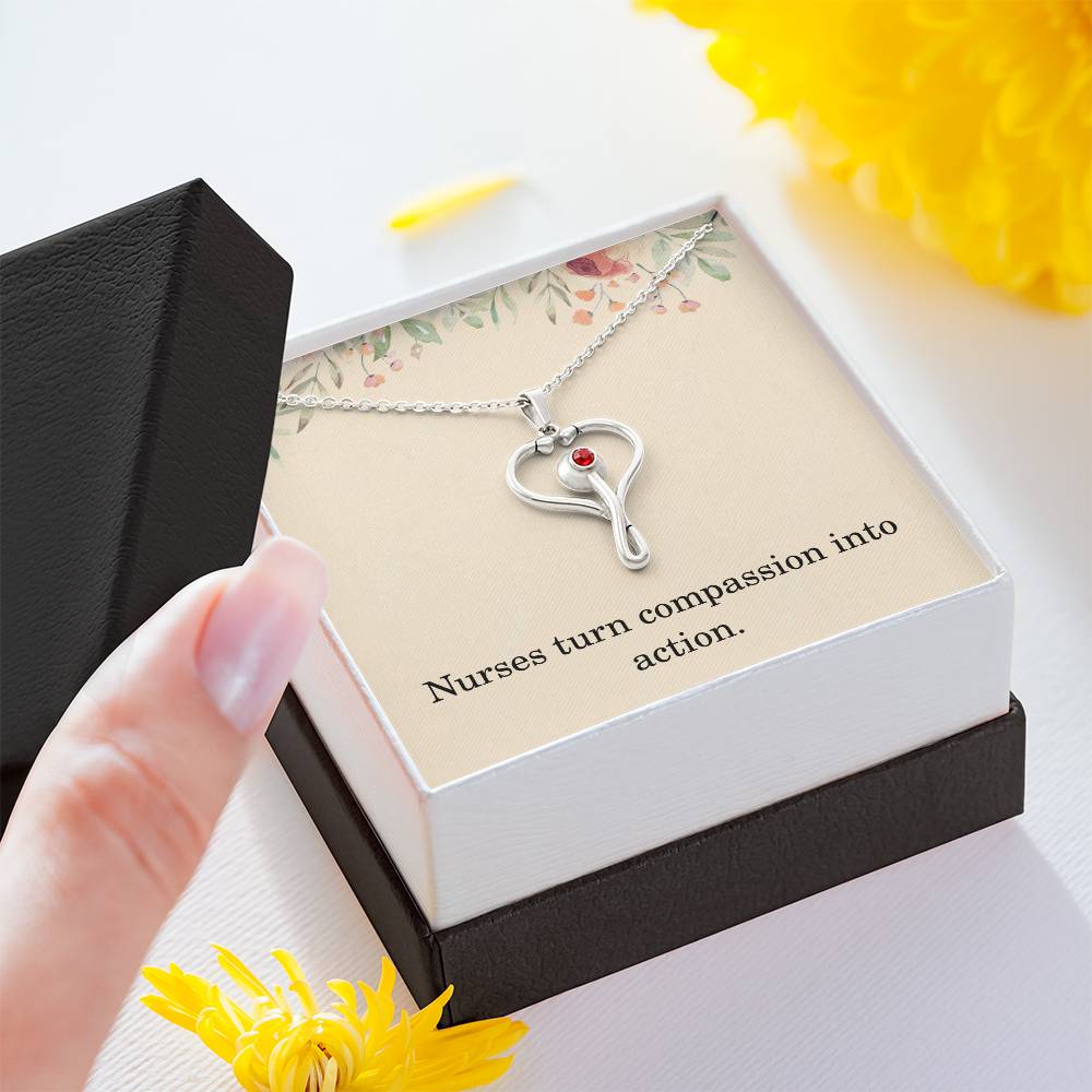 Nurse Necklace Nurse Christmas Gift Nurse Appreciation Gift Nursing Gift Nurses Turn Compassion Into Action