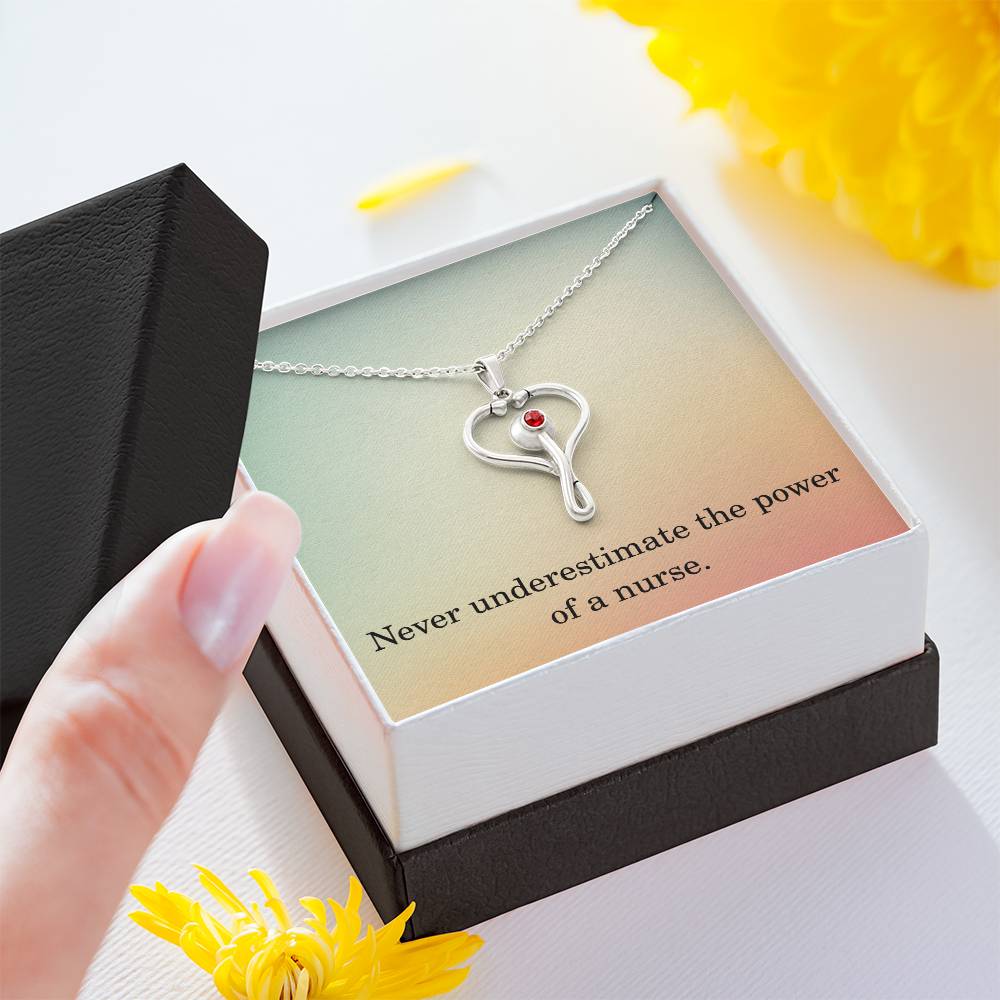 Nurse Necklace Nurse Christmas Gift Nurse Appreciation Gift Nursing Gift Never Underestimate The Power Of A Nurse