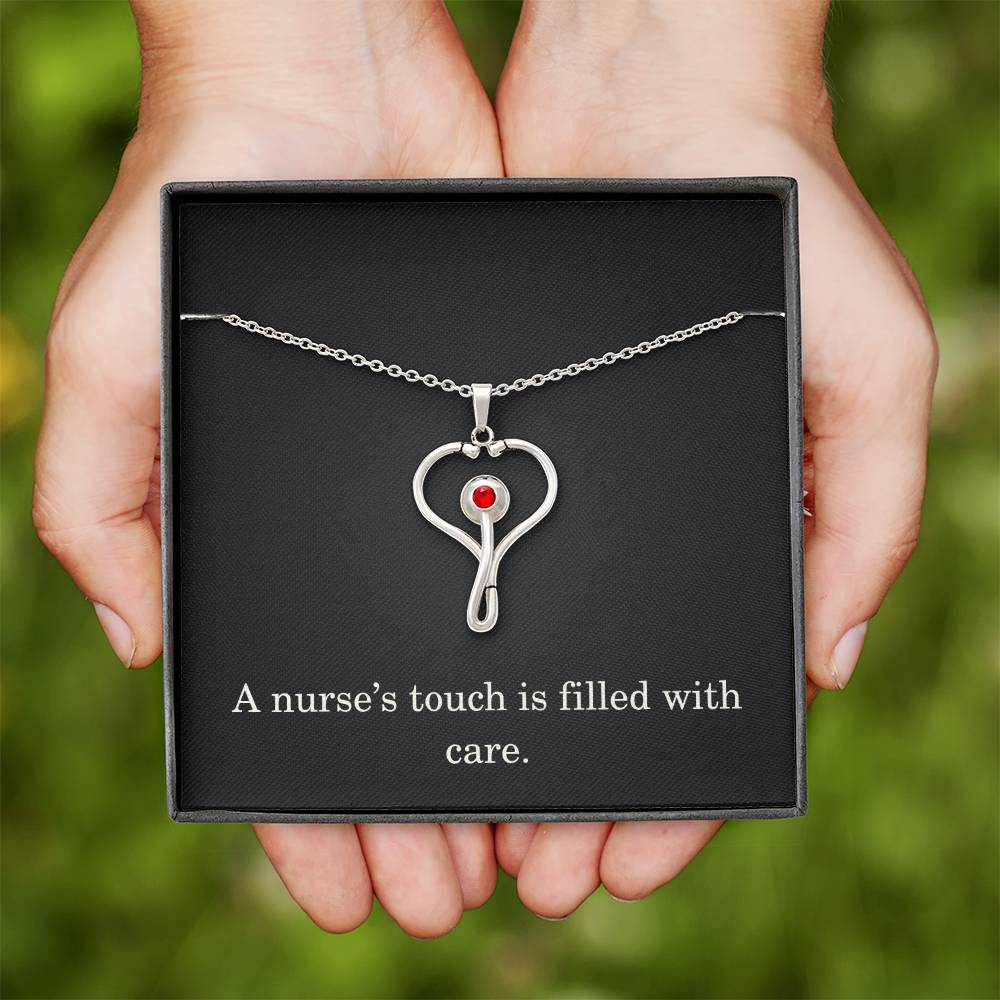 Nurse Necklace Nurse Christmas Gift Nurse Appreciation Gift Nursing Gift A Nurses Touch Is Filled With Care
