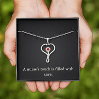 Load image into Gallery viewer, Nurse Necklace Nurse Christmas Gift Nurse Appreciation Gift Nursing Gift A Nurses Touch Is Filled With Care
