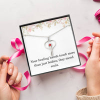 Load image into Gallery viewer, Nurse Necklace Gift for Christmas "Your Healing Hands Touch More Than Just Bodies"
