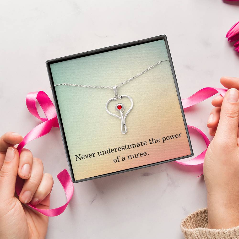Nurse Necklace Nurse Christmas Gift Nurse Appreciation Gift Nursing Gift Never Underestimate The Power Of A Nurse