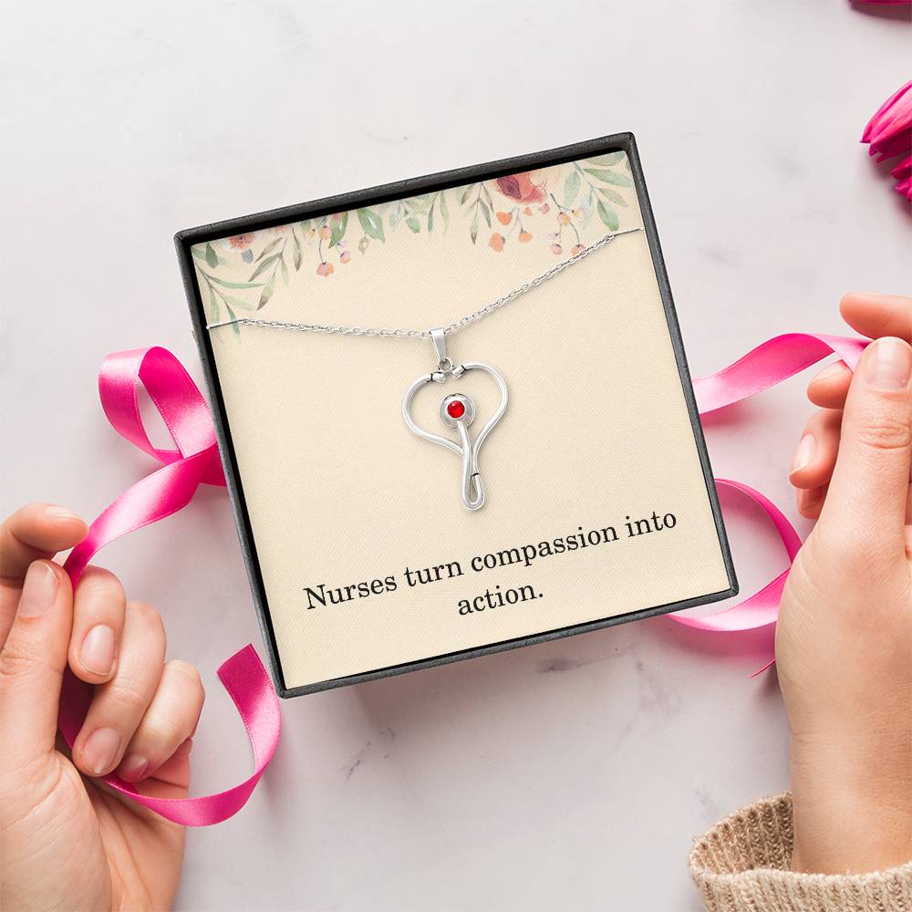Nurse Necklace Nurse Christmas Gift Nurse Appreciation Gift Nursing Gift Nurses Turn Compassion Into Action