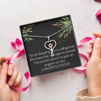 Load image into Gallery viewer, Nurse Graduation Gift Future Nurse Christmas Gift  Stethoscope Necklace The World Is About to Gain an Angel in Scrubs Necklace
