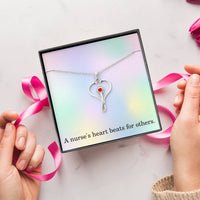 Load image into Gallery viewer, Nurse Necklace Nurse Christmas Gift Nurse Appreciation Gift Nursing Gift A Nurse's Heart Beats For Others
