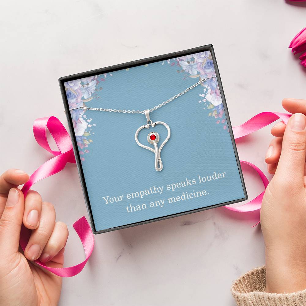 Nurse Necklace Nurse Christmas Gift Nurse Appreciation Gift Nursing Gift Your Empathy Speaks Louder Than Any Medicine