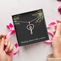 Load image into Gallery viewer, Healing Starts With A Nurse Nurse Necklace Nurse Christmas Gift Nurse Appreciation Gift Nursing Gift
