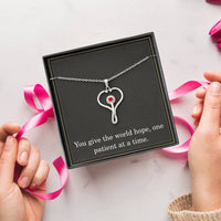 Load image into Gallery viewer, Nurse Necklace Nurse Christmas Gift Nurse Appreciation Gift Nursing Gift You Give The World Hope One Patient At A Time
