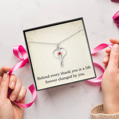 Nurse Necklace Nurse Christmas Gift Nurse Appreciation Gift Nursing Gift Behind Every Thank You Is A Life Forever Changed By You