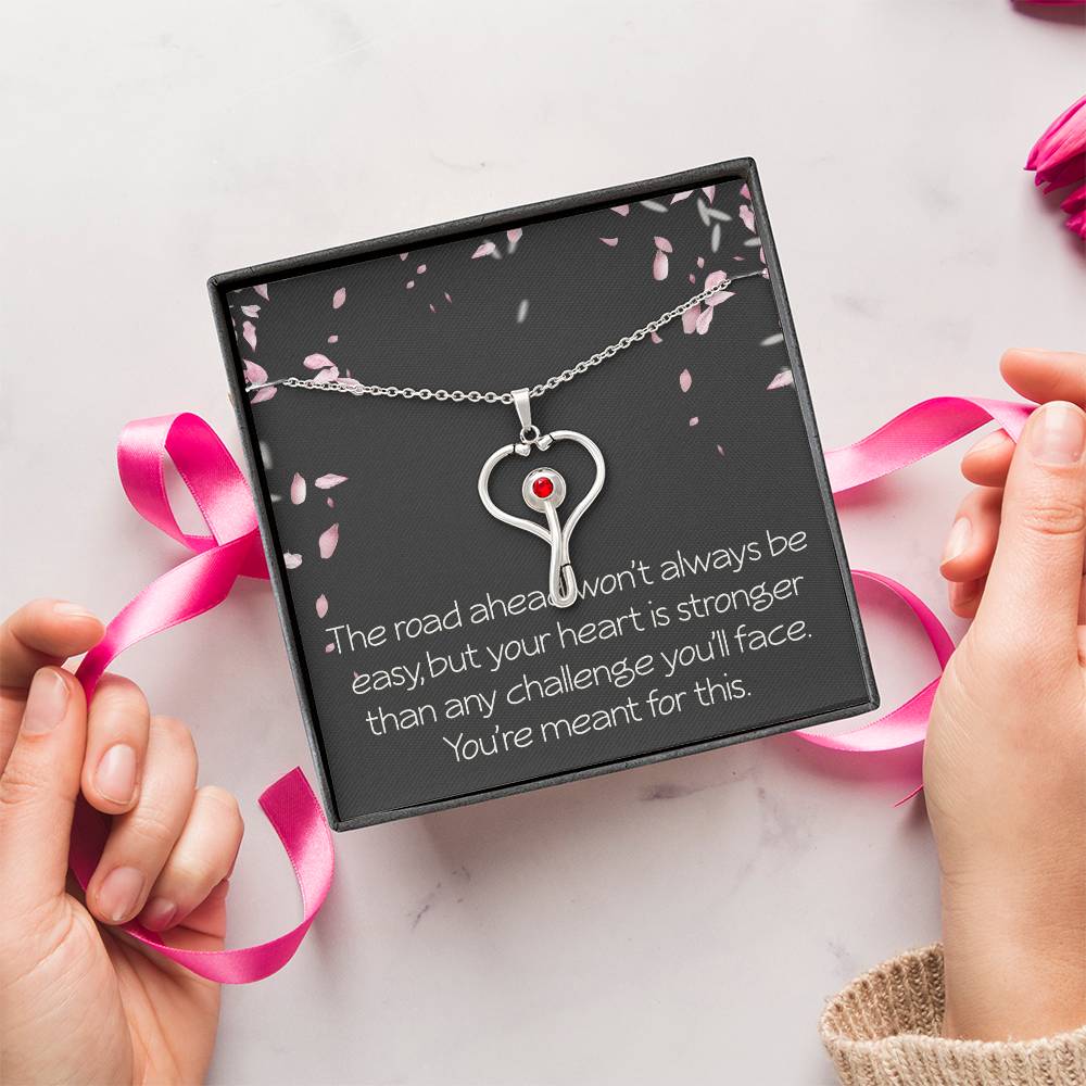 Graduation Gifts for Nurse HeartScope Necklace for Her Stethoscope Necklace Future Nurse Christmas Gift You're Meant for This