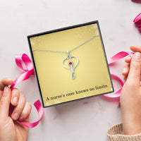 Load image into Gallery viewer, Nurse Necklace Nurse Christmas Gift Nurse Appreciation Gift Nursing Gift A Nurse's Care Knows No Limits
