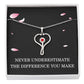 Nurse Necklace Nurse Christmas Gift for Nurse Appreciation Gift HeartScope Necklace for Her Stethoscope Necklace Nursing Team Gift Never Underestimate The Difference You Make