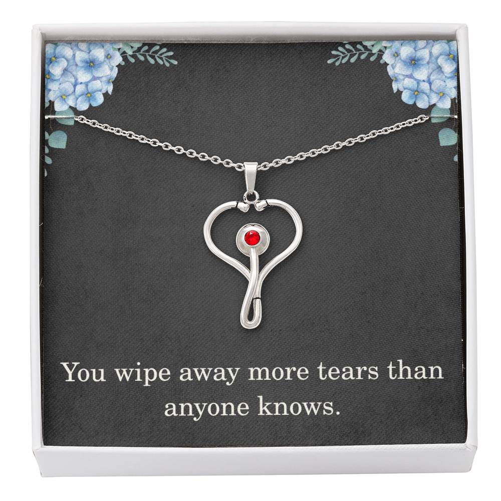 Nurse Necklace Nurse Christmas Gift Nurse Appreciation Gift Nursing Gift You Wipe Away More Tears Than Anyone Knows