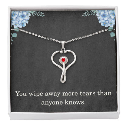 Nurse Necklace Nurse Christmas Gift Nurse Appreciation Gift Nursing Gift You Wipe Away More Tears Than Anyone Knows