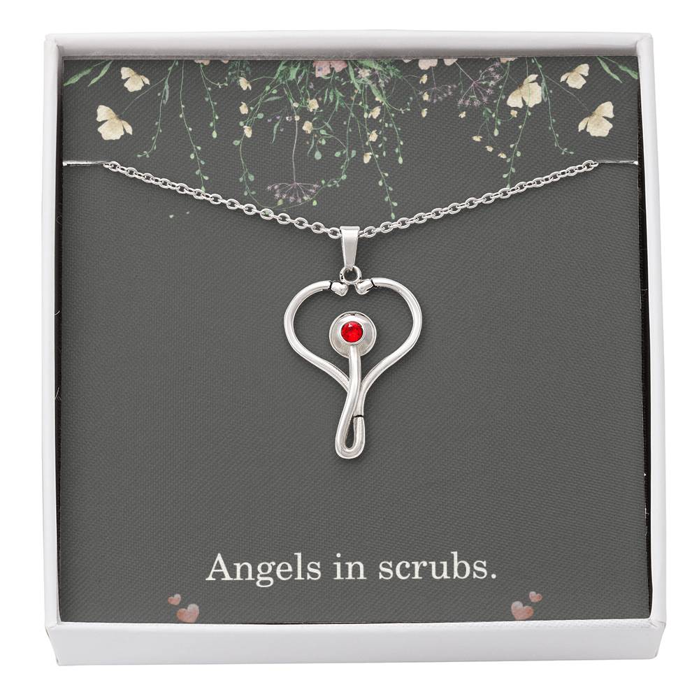 Angels In Scrubs Nurse Necklace Nurse Christmas Gift Nurse Appreciation Gift Nursing Gift