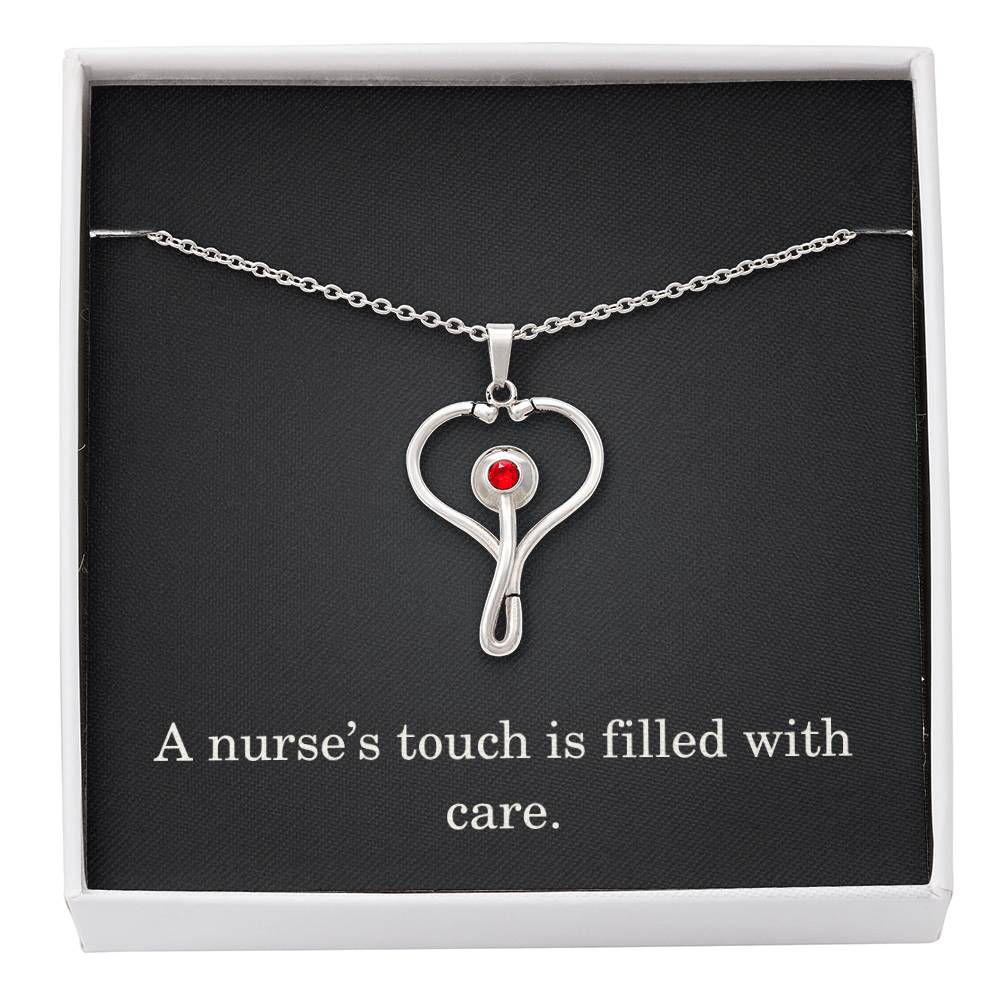 Nurse Necklace Nurse Christmas Gift Nurse Appreciation Gift Nursing Gift A Nurses Touch Is Filled With Care