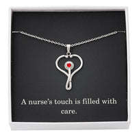 Load image into Gallery viewer, Nurse Necklace Nurse Christmas Gift Nurse Appreciation Gift Nursing Gift A Nurses Touch Is Filled With Care
