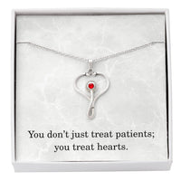 Load image into Gallery viewer, Nurse Necklace Nurse Christmas Gift Nurse Appreciation Gift Nursing Gift You Dont Just Treat Patients You Treat Hearts
